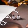 Korean Zirconia Bow Stud Earrings – Fresh Sweet Rhinestone Inlaid Cuff