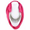 Stylish Fashion Scarf Necklace with Metal Spike Pendant – Elegant Infinity Scarf for Women, Boho Chic Statement Accessory