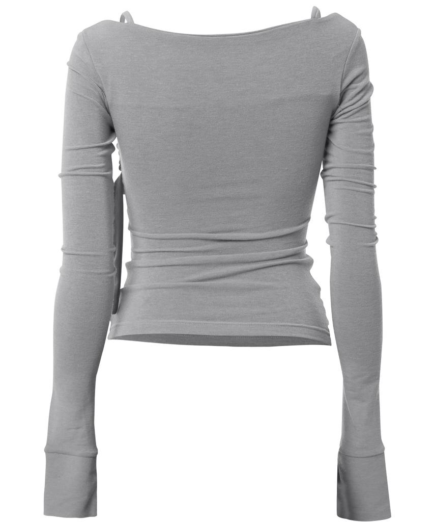 Peulleeoeob Layered Bustier Long Sleeve (Fl-105_Gray)