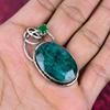 Lab Created Emerald & Green Onyx Pendant, 925 Sterling Silver Pendant Gemstone Jewelry, Handmade Pendant Amazing Jewelry, Gift For Her