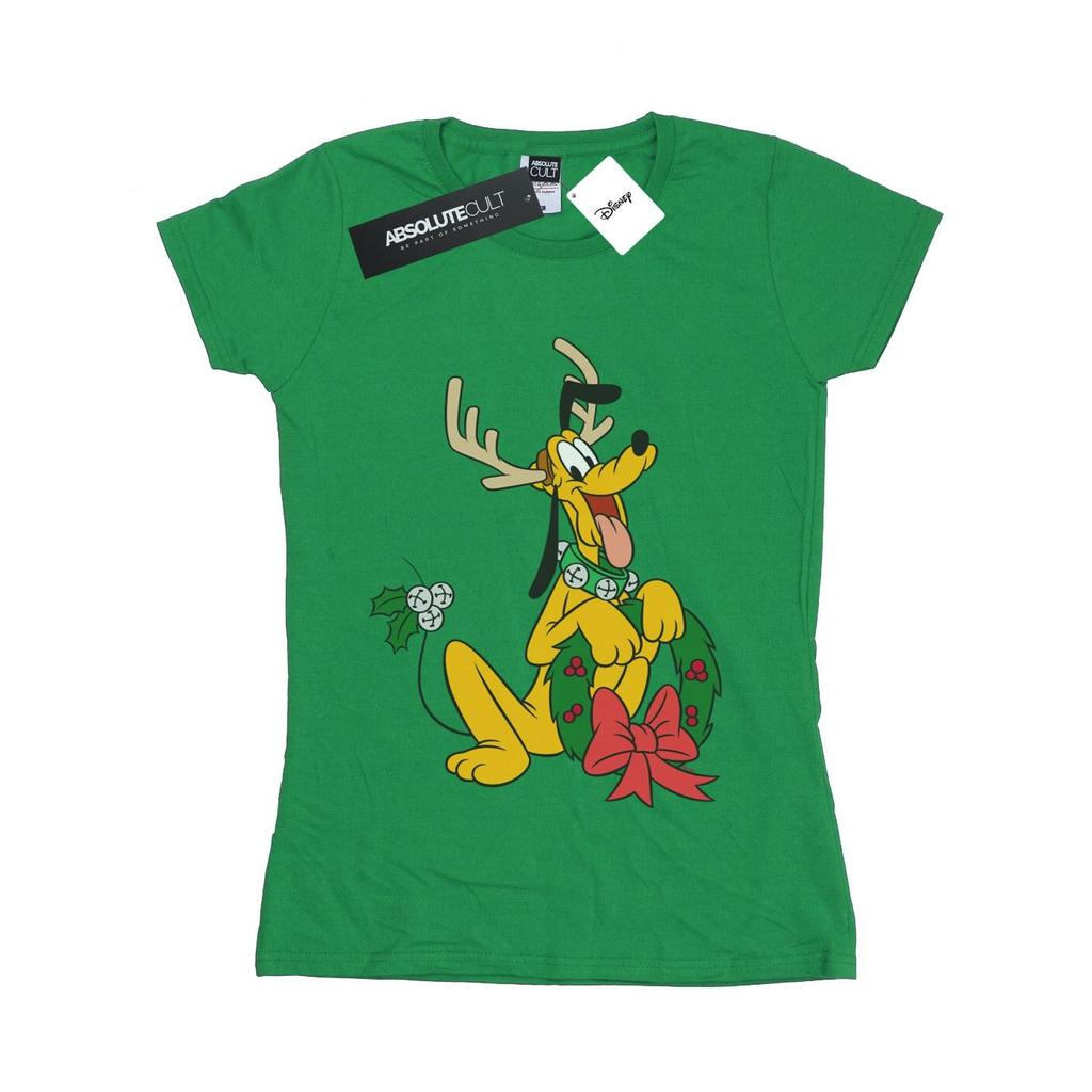 Disney Damen/Damen Pluto Weihnachts-Rentier-T-Shirt aus Baumwolle