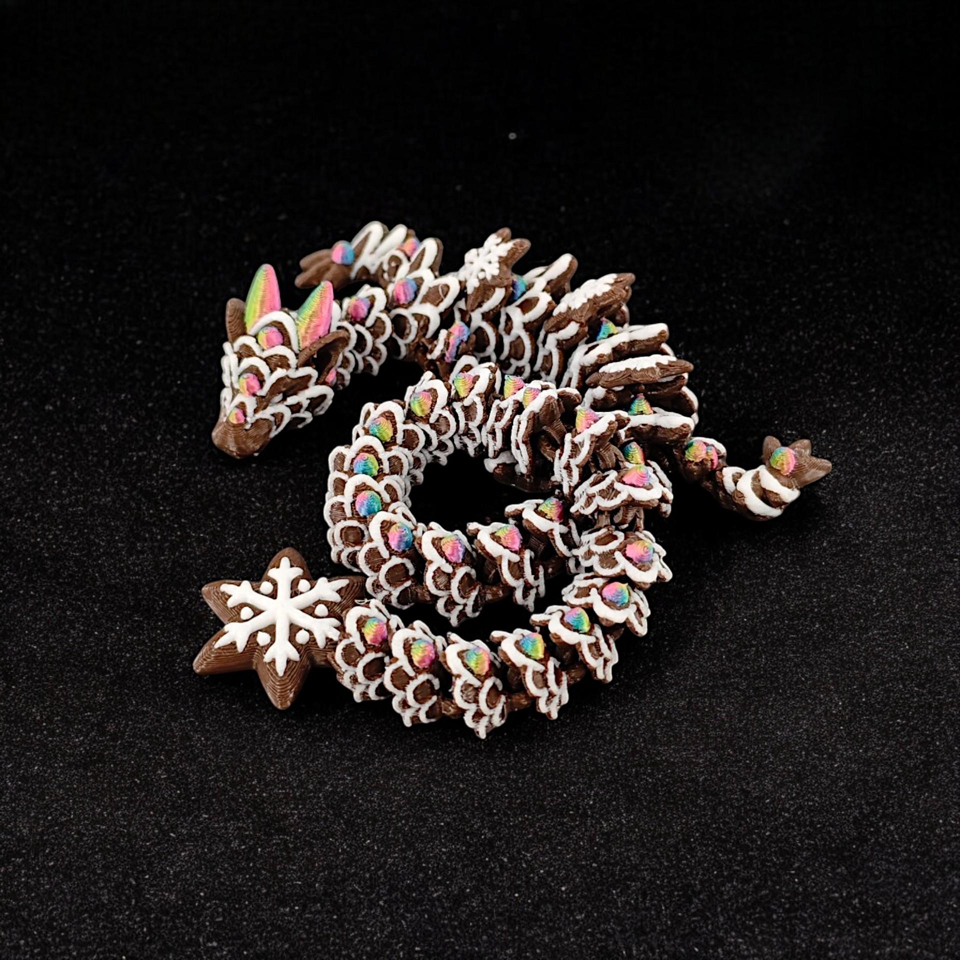 

Игрушка дракон-снежинка, напечатанная на 3D-принтере, многоцветная: Подвижная, Сделанная вручную и Декоративная Модель для Детей