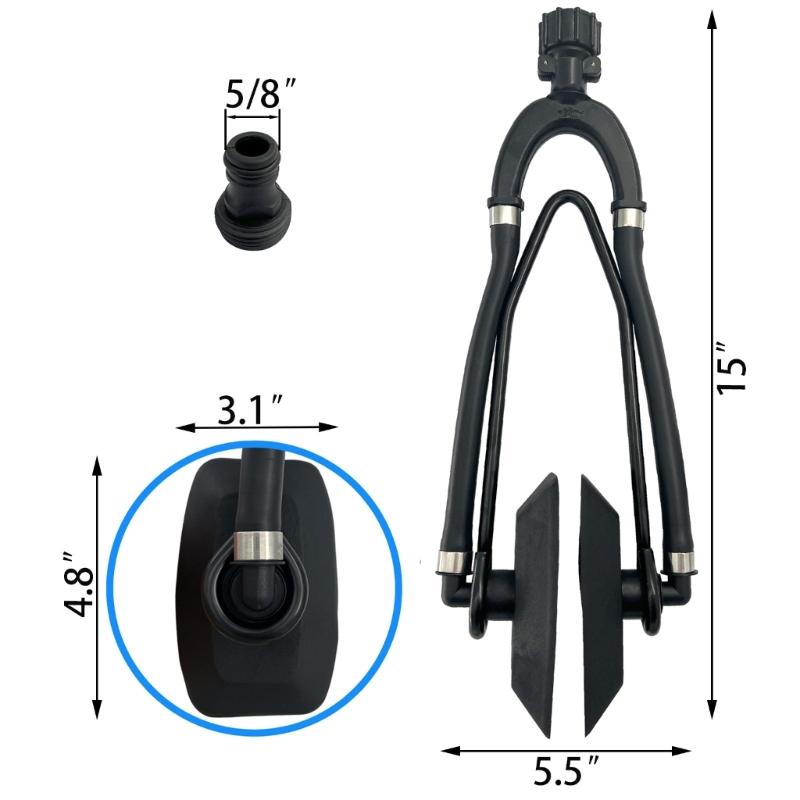 Double Water Feed Boat Motor Flusher 5/8In Standard Garden Hose Connection Outboard Engine Flushing Kit Boat Engine Part