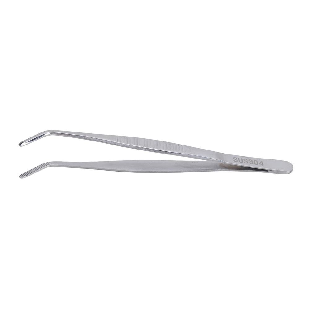 16cm Stainless Steel Tweezers 304 High Accuracy Serrated Fine Tip Tweezer for Laboratory Surgical