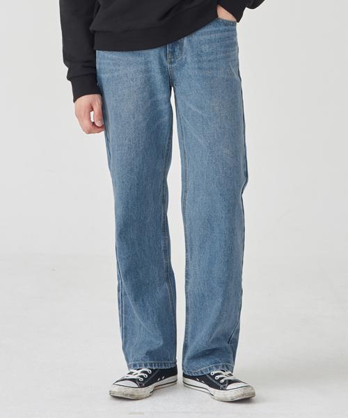 TOFFEE Wide Denim Pants (Light Blue)