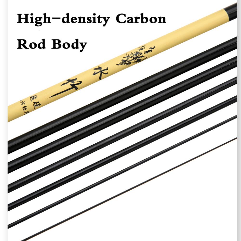 Canna da pesca a mano in fibra di carbonio super leggera e resistente, canna da pesca telescopica super dura, 2,1/3,6/4,5/5,4/6,3 m, canne da pesca lunghe per torrenti