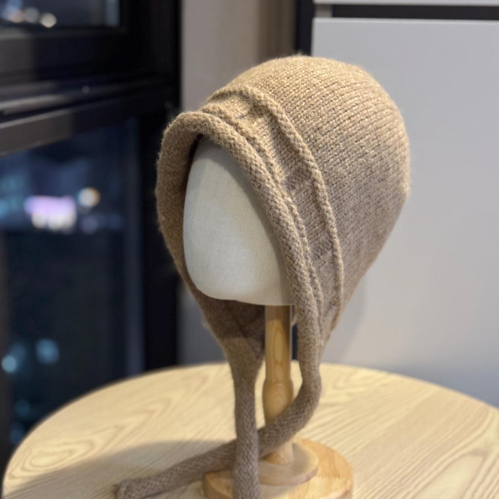 Large Head Circumference Hat Women's Autumn and Winter Windproof Woolen Hat Strap Ear Protection Hat New Warm and Cold Proof Knitted Hat