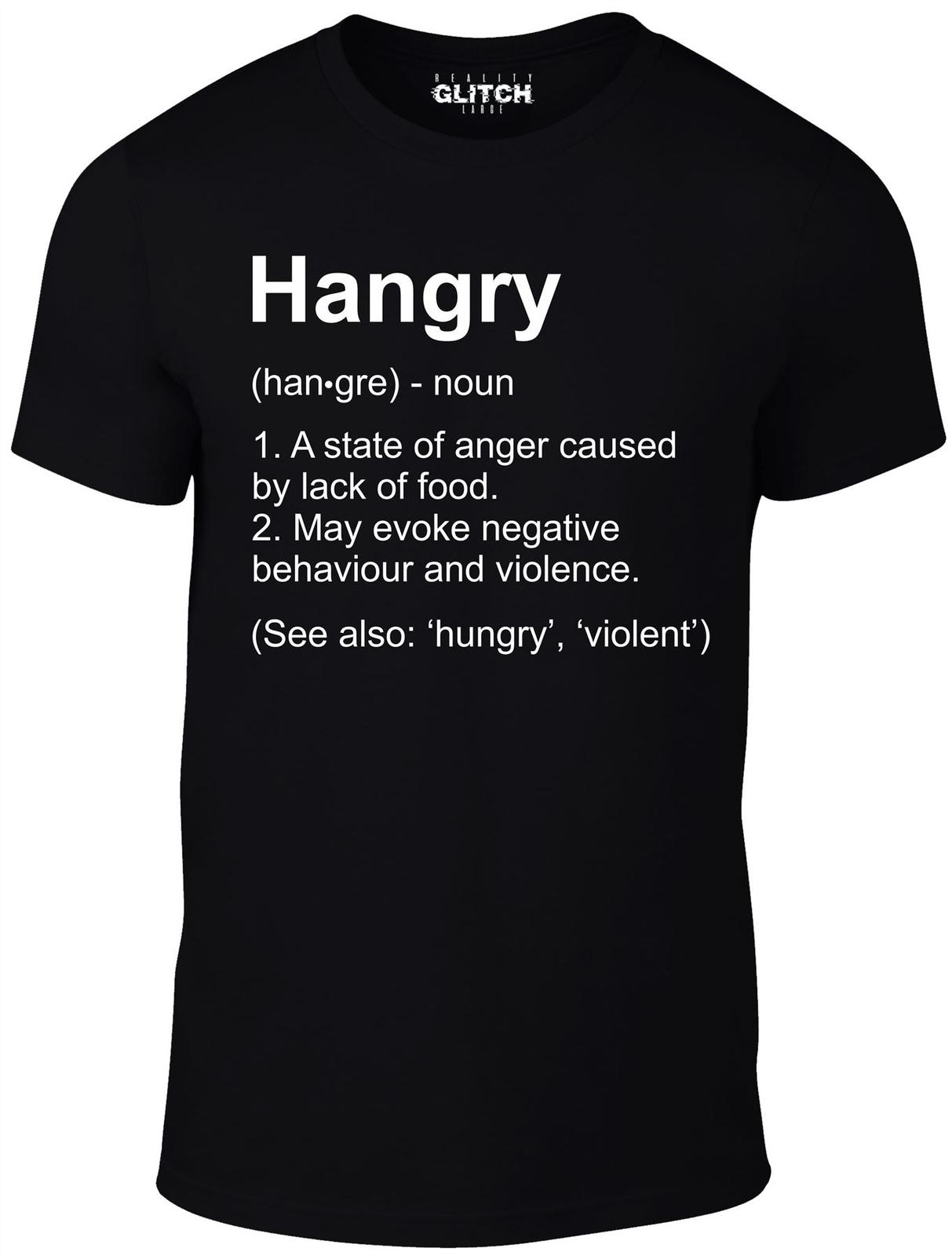 Hangry Definition Men s T-Shirt Mens Womens Tees Top - Funny Joke Humour Xmas Gift Present L