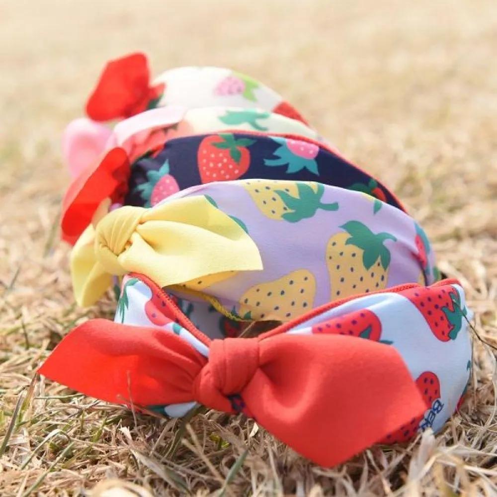 Very Very Strawberry Ribbon Bandana-style Hairband 5 Colors Cute Hairband Strawberry Headband Strawberry Hairband 4 Ivory