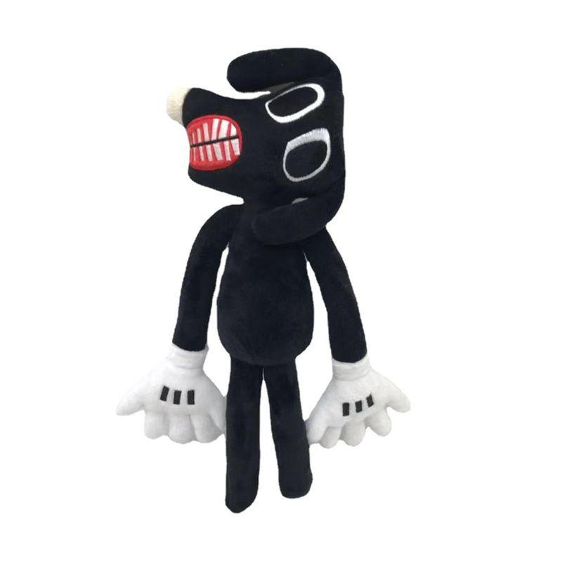 Siren Head Series Black Dog Plush Toy Crooked Neck Horror Character Doll Stuffed