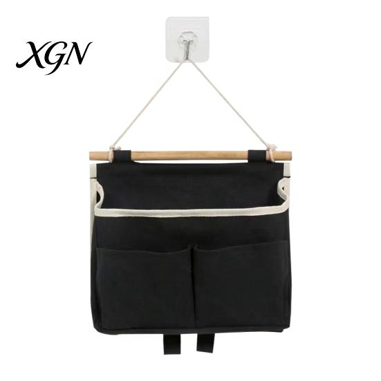 Waterproof Wall Mounted Storage Hanging Bag with 3 Pockets, Cotton And Linen Closet Pouch, Over The Door Organizer for Bedroom Bathroom Daily
