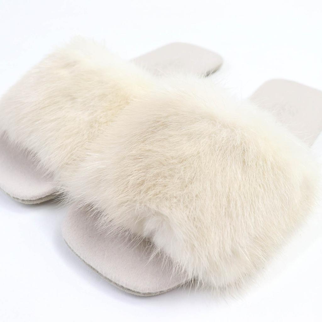 Loro Piana Other shoes fur slippers Beige MINK Women 36 Used