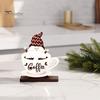 Coffee Bar Shelf Decor Table Ornament, Wooden Theme Stand with Stable Decorative Signs Base, Retro Farmhouse Tray for Kitchen Station Countertop
