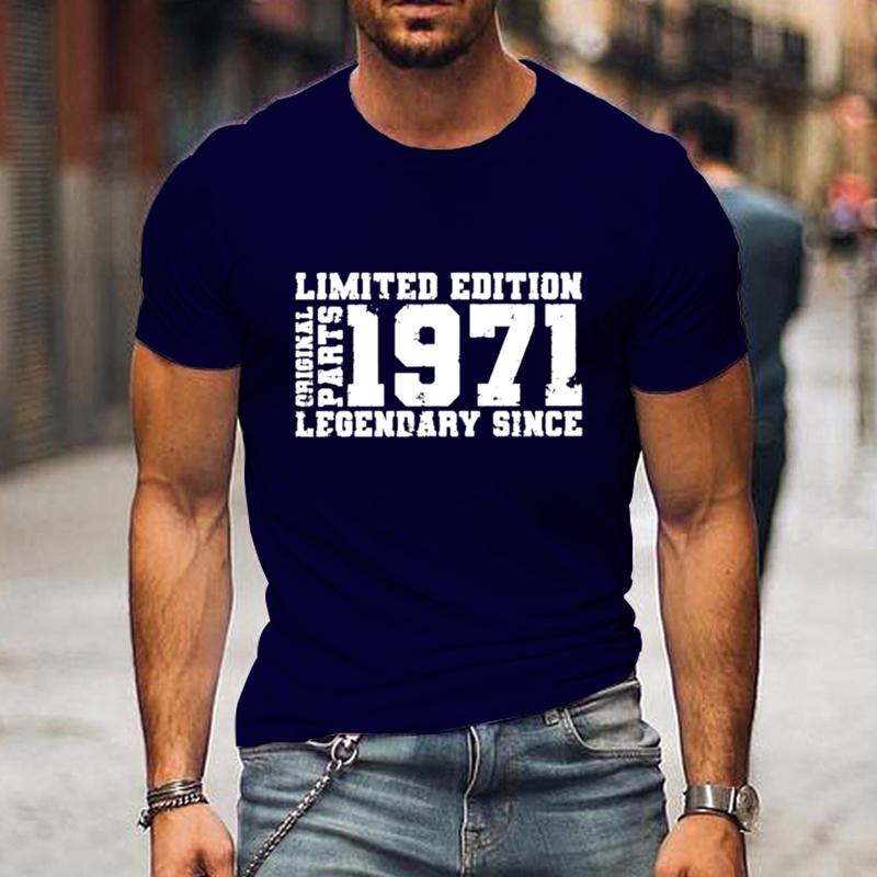 1971 EDITION Buchstaben Print Lässige Rundhals Kurzarm Oberteile Für Männer Outdoor Freizeitkleidung T-Shirt Damen T-Shirts Oberteile