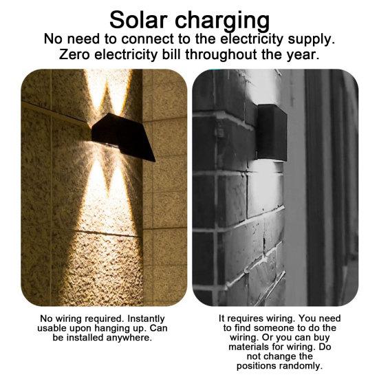 Solar Wall Light, Garden Solar Wall Light, Waterproof Outdoor Fence Light, Auto On/Off Wall Lamp for Yard Front Porch Decoration