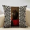 Geometric Cushion Cover Sofa Decorative Pillow Cover Home Living Room Ethnic Art Accessories 45x45cm Linen Double-sided Printing