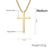 Titanium Steel Cross Necklace For Men Women Black Gold Silver Color Chain Crucifix Pendant Punk Party Never Fade Jewelry