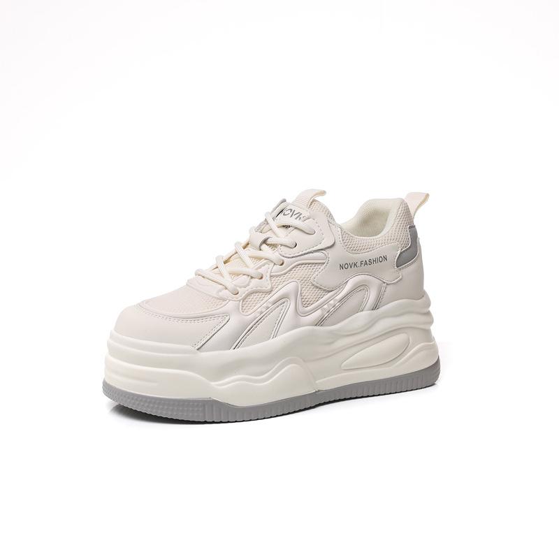 

Small dad shoes 2025 summer new thick-soled heightened mesh surface breathable and light feet small super soft muffin 39 бежевый