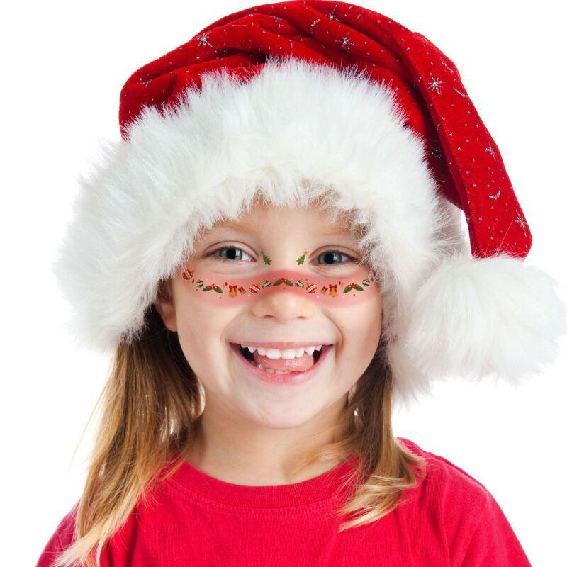 12Pcs/set Christmas Temporary Tattoo Stickers Festive Face Makeup Decals Perfect for Women&Girls Christmas Parties Celebrations