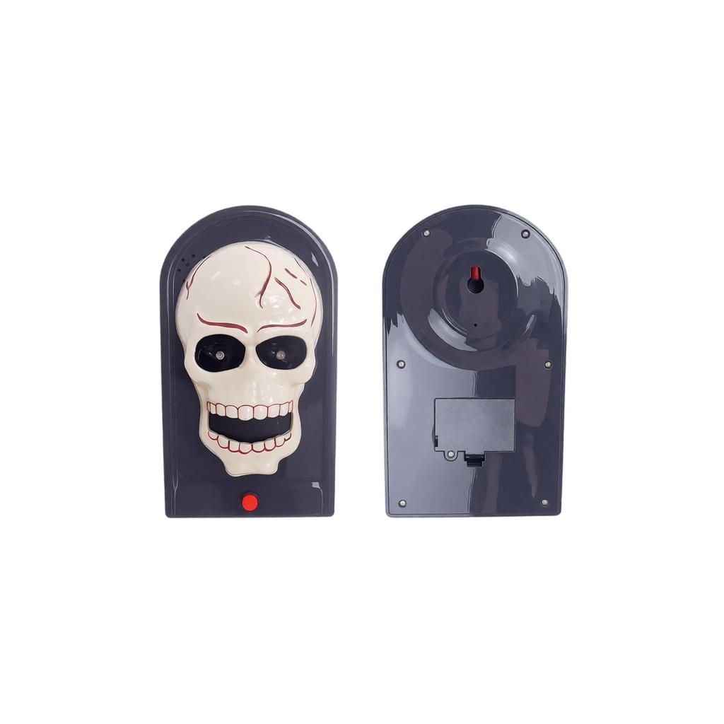 Electronic Doorbell with Skeleton Design Halloween Decoration Funny Door Bell Hanger for Holiday Party