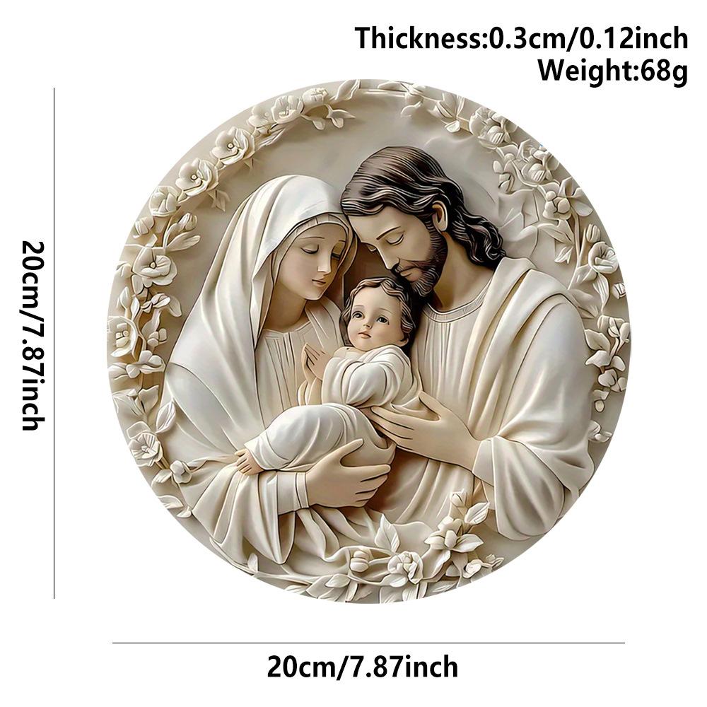 1 st Klassisk Trä Julkrubba Prydnad: Den heliga familjen med Maria, Jesus och Josef - 7,87 tum/20 cm, Väggbonad,