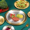 8PC Metal Dining Dish Stainless Steel Round Plate Shallow Tray 14/17/20/23/26cm BBQ Picnic Camping Food Container Tableware Set