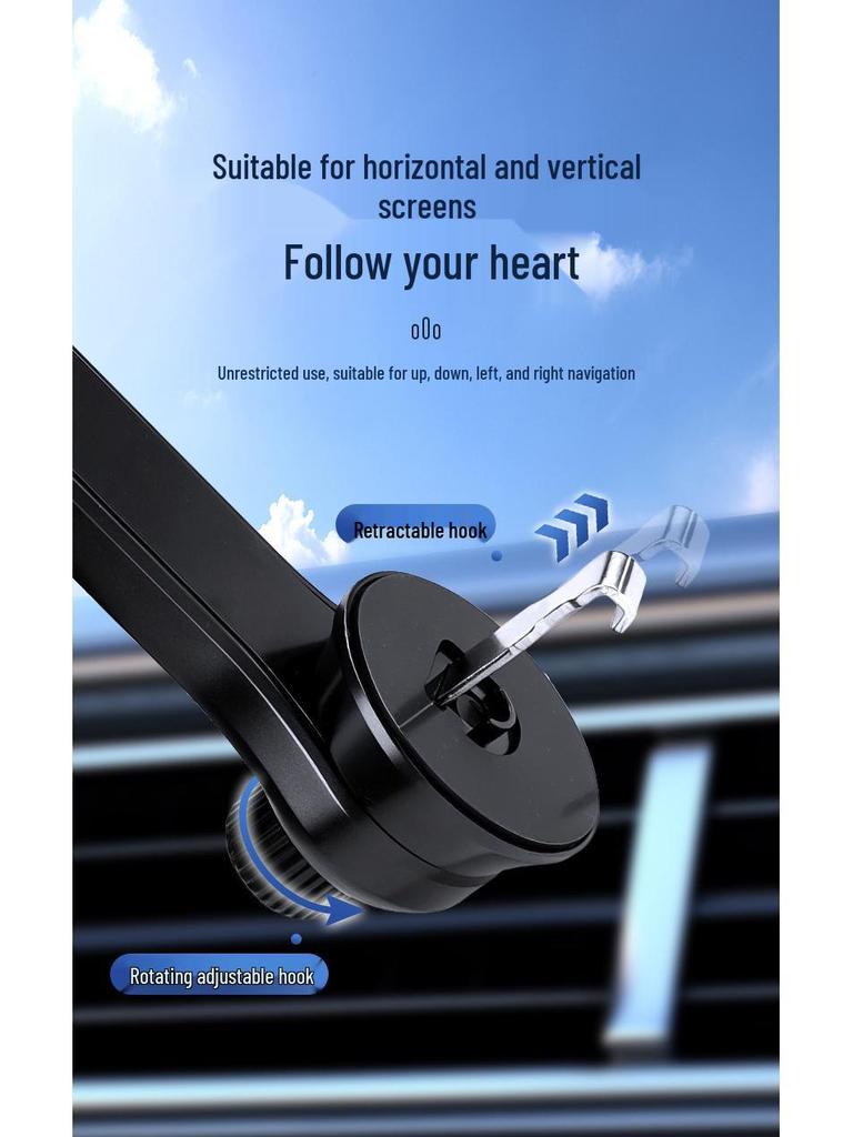 Universal 360° Rotating Car Air Vent Phone Holder - Shockproof & Stable for Navigation