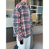Color-Contrast Check Long Sleeve Shirt Men's and Women's American Retro High-Grade Shirt Design Sense Niche Coat