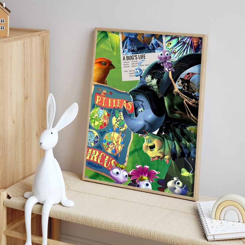 Disney 5D DIY Diamond Painting Bug Crisis Illustration, Full Round Diamond Mosaic Cartoon Embroidery Art Painting for Home Decoration