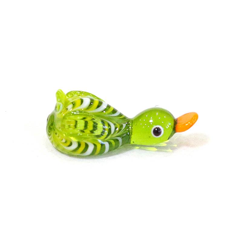 Cute Glass Duck Mini Figurines Colorful Cartoon Animal Tiny Statue Craft Ornament Home Fairy Garden Easter Micro Landscape Decor