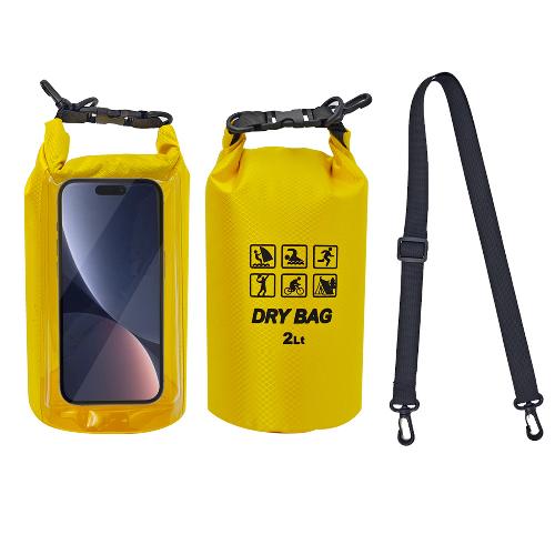 2L Wasserdichter Trockensack für Schwimmen Kajakfahren Trekking Rafting Surfen Bootfahren Tragbarer Touchscreen Outdoor Aufbewahrungsrucksack