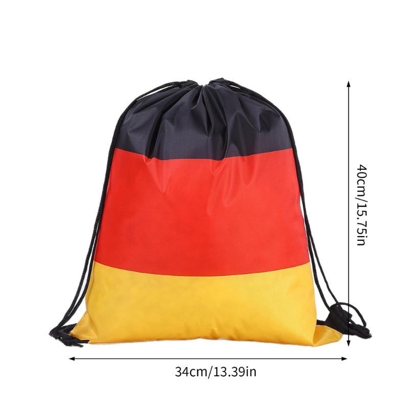 Pack Of 4 Durable Polyester Drawstring Bags With Tournament Flags Football Fan Gift For Party Favors And Sports Event