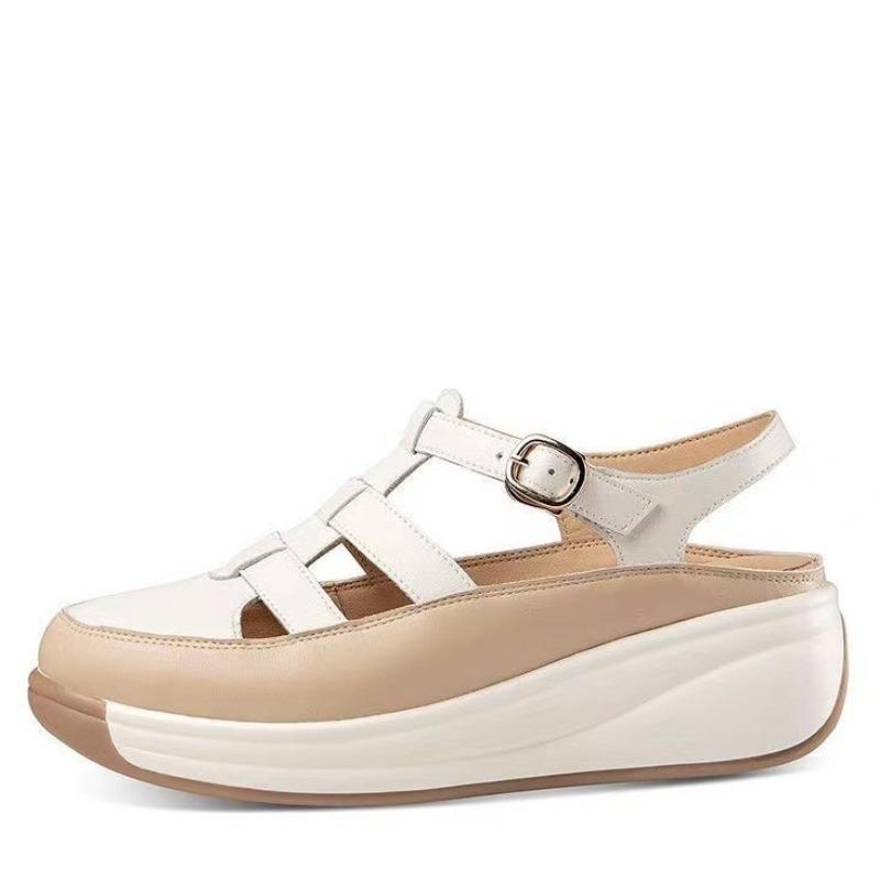 Women Roman Baotou Sandals Slippers Summer New Hollow-out Wedges Woman Casual Shoes 2025 Luxury Female Platform Sandalias Mujer