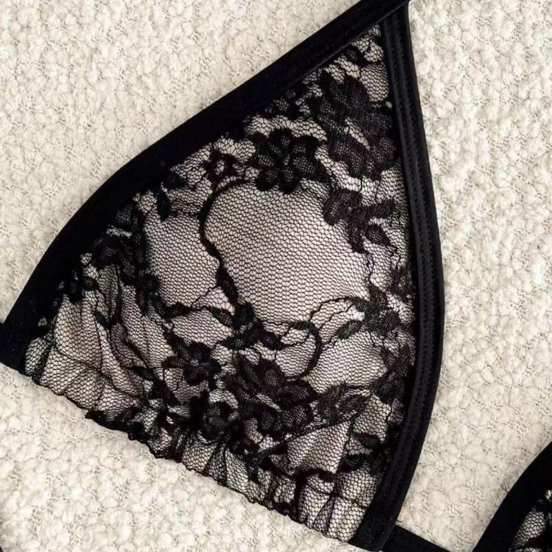Women S Sexy Lace Tie Side Three Piece Bikini Swimsuit