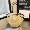 Fashion commuter large-capacity bag women's new seaside beach woven bag commuter shoulder tote bag