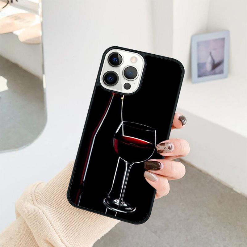 Red Wine Glass Phone Case For iPhone 17 Air 16 15 14 11 12 13 Pro MAX Plus coque Cover Shell