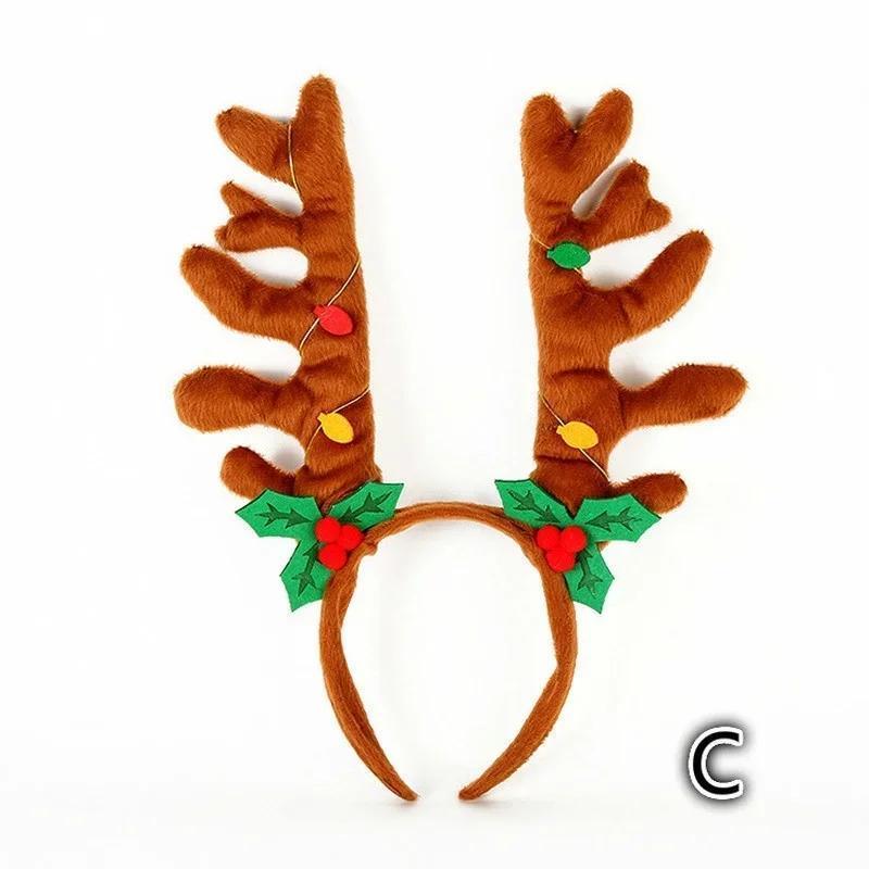 

Christmas Series Style Headband Bell Hair Band Headdress Velvet Christmas Deer Headband Fashion Accessories For Women Gifts B