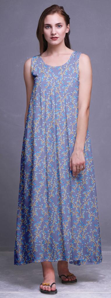 Bimba Rayon Rayon Nightgowns For WomenA   Maxi Printed Sleepwear Night