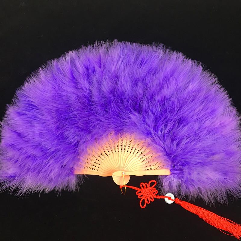 Elegant Folding Fan White Feather Fan for Women Chinese Knot Hand Fan Fairy Girl Dance Wedding Party Decorations