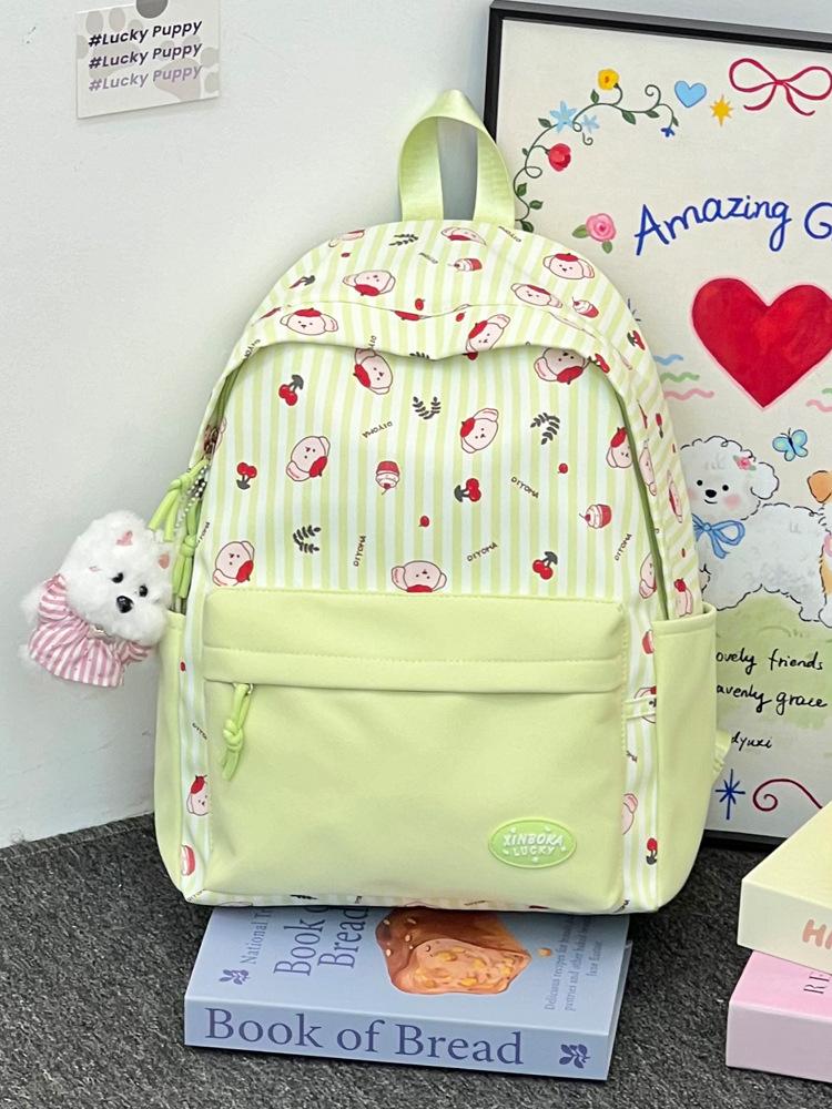 Schoolbag high value fashion color matching backpack women commuter leisure large capacity schoolbag light childlike cartoon versatile backpack