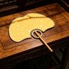 Ginkgos Rice Paper Fan Chinese Styles Hand Fan Handheld Cooling Fan for Wedding Party Dance Photo Props Home Decorations