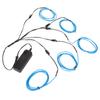 Blue EL Wire Noise Reduction Bendable Decorative 5 In 1 Neon Light Wire for Car Halloween Christmas Party