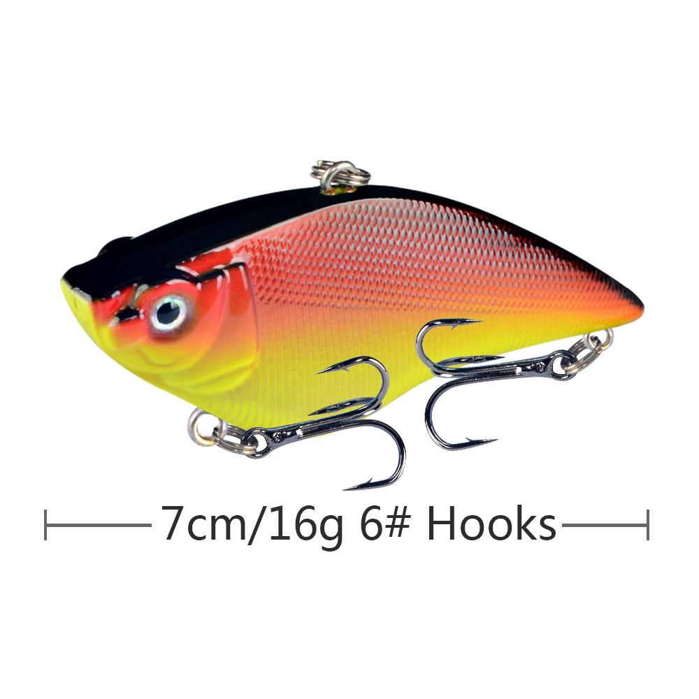 1PCS Hard VIB Fishing Lure 7cm 16g Plastic Artificial Bait Treble Hooks Peche Bass Pike Trolling Pesca Fishing Tackle
