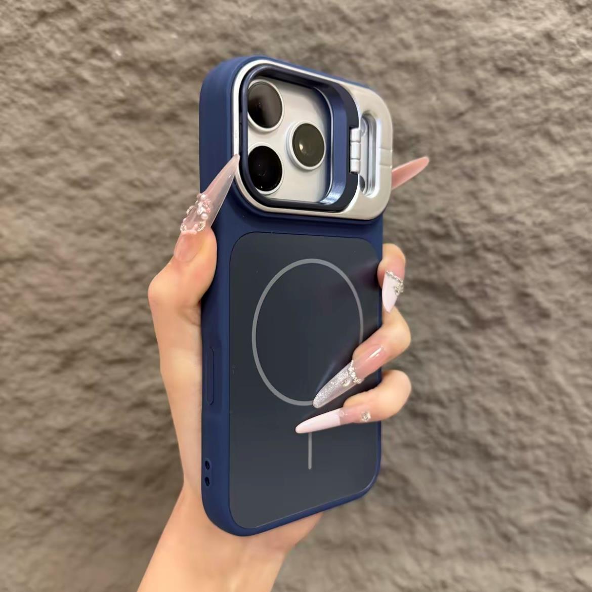 

IPhone17PROMAX Skin-sensitive Fine-ring Magnetic Mobile Phone Case Is Suitable for Apple 16 Lens Bracket Anti-fall Protective Cover iPhone 11 PROMAX