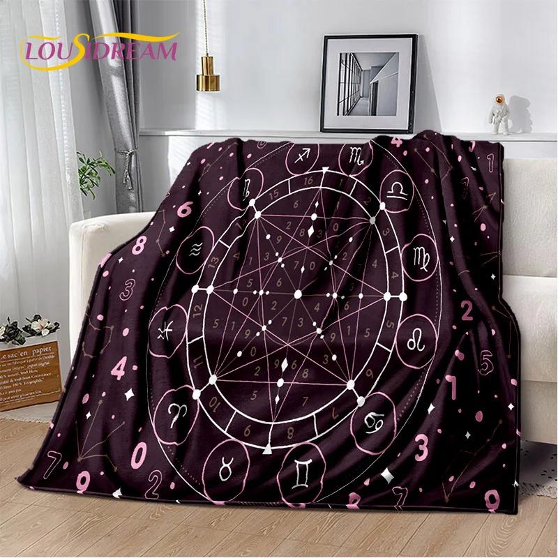 Sun Moon Mandala Magic Witchcraft Tarot Blanket,Soft Throw Blanket for Home Bedroom Bed Sofa Picnic Travel Office Cover Gift Kid
