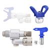 3 Airless Farbsprühdüsen-Kits, 1 Stück 519 Blaue Düse, Ausgestattet mit 1 Stück Universal-Kopfabsperrventil, 1 Stück Düsenbasis, Geeignet