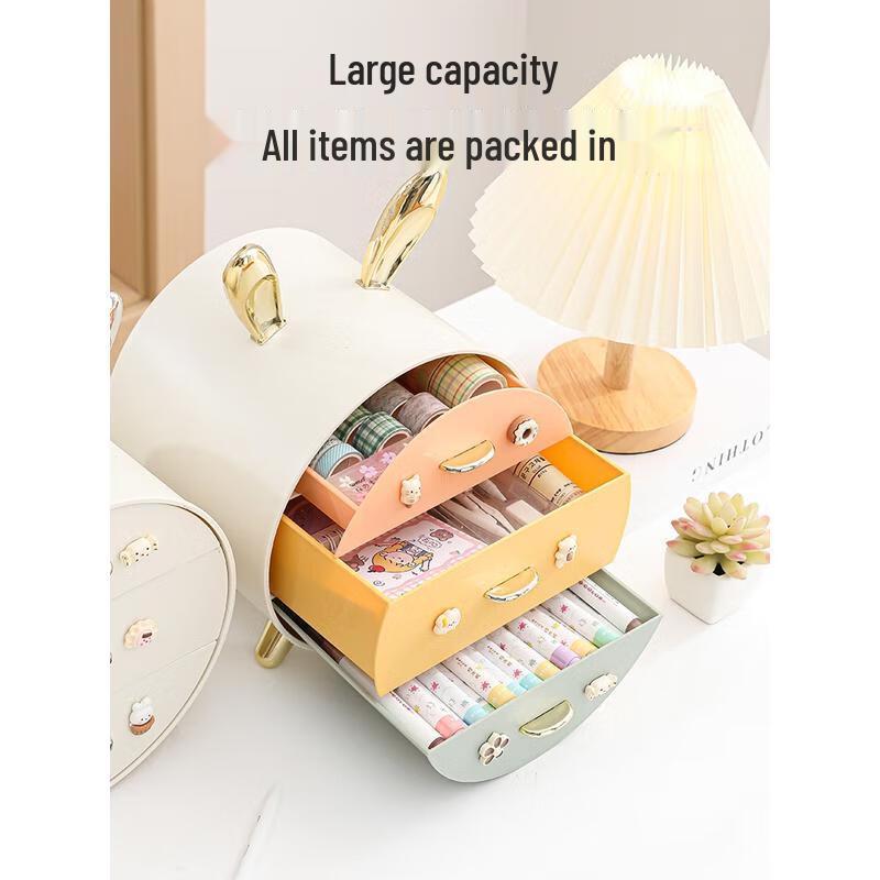 HANDUNYOU Luxury Cute Rabbit Desktop Organizer