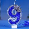 Number Birthday Candle 0-9 with Decorative Crown Design for Cake Decoration Children Party Baking Accessory