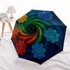 Chakra Balance Mandala Kunstdruck - Spirituelle Heilung Dekor Regenschirm, Tragbarer 3-fach Faltbarer Kompaktregenschirm für Männer & Frauen R129