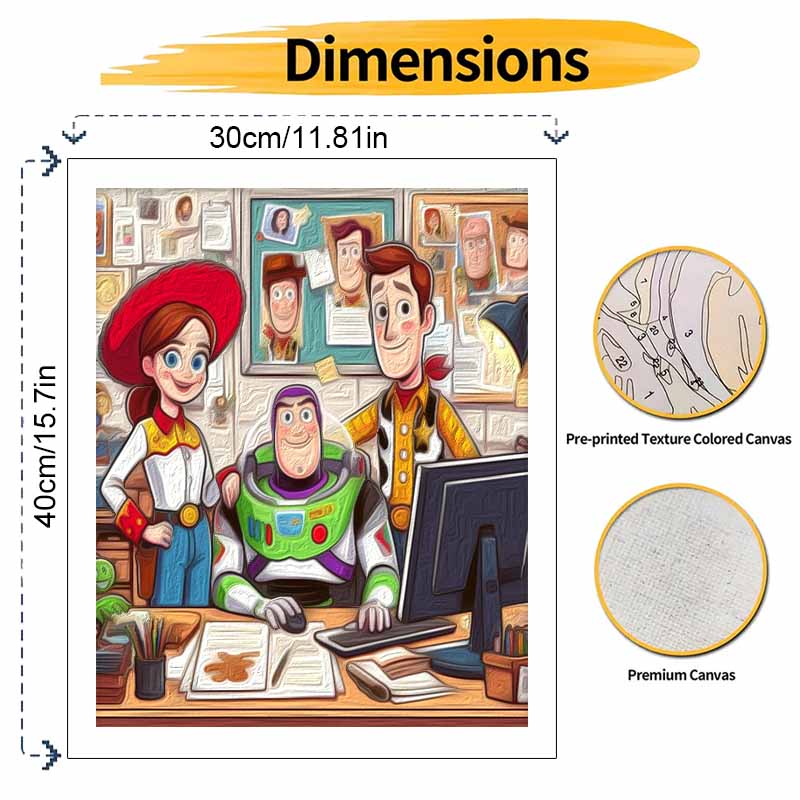 Disney Toy Story painting kit, handmade diy art painting home wall decoration, cute woody buzz jessie office cartoon mural set decor